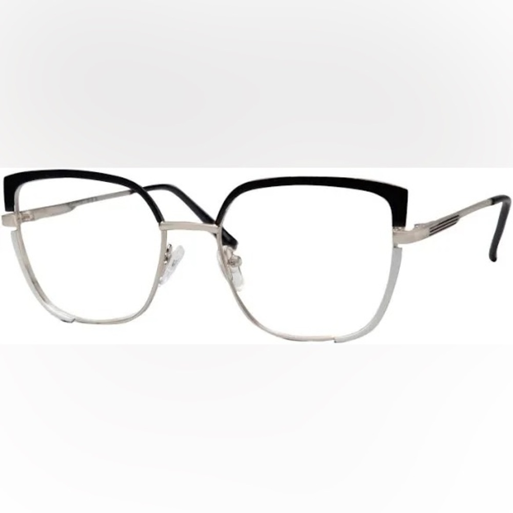 Women’s Enhance Designer Eyeglass Frame 4495 Black/White/Silver 54-18-140